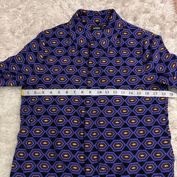 Kate Spade Saturday Geometric Patterned Button Front Shirt Size 2 - Picture 8 of 9